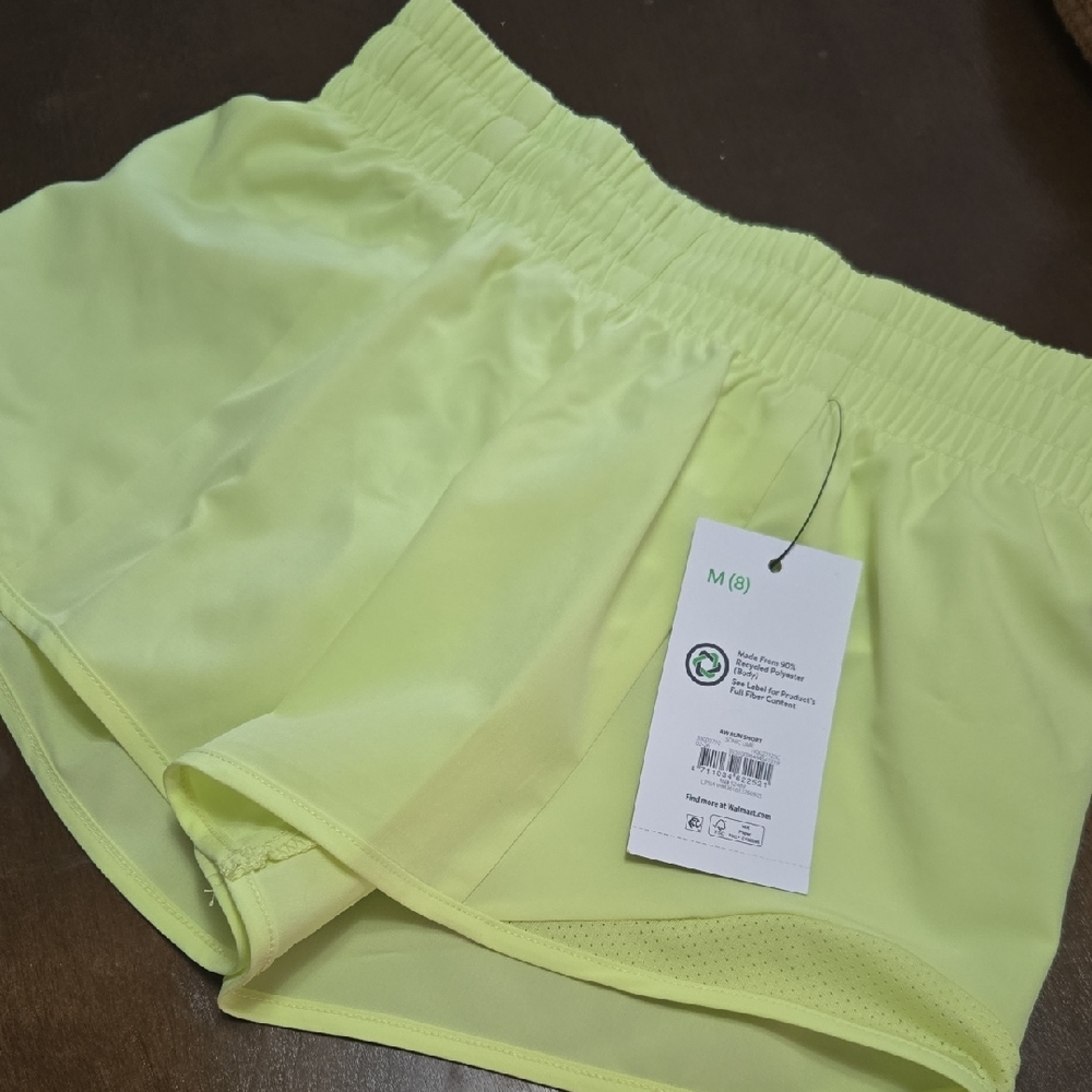 Athletic Works Women's Neon Lime Athletic Shorts